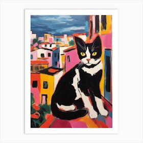 Painting Of A Cat In Cadiz Spain 1 Art Print