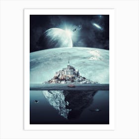 Mont Saint Michel Rock Island Art Print