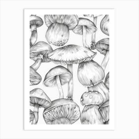 Seamless Pattern Of Mushrooms 3 Art Print