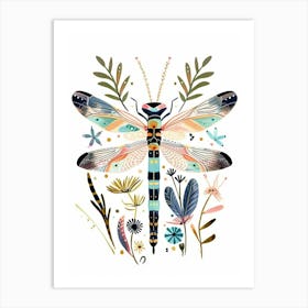 Colourful Insect Illustration Damselfly 2 Art Print