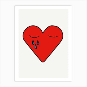 Heart With Tears Illustration Art Print