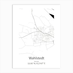 Wahlstedt,Germany Minimalist Map Art Print