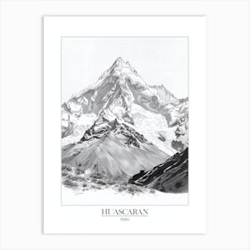 Huascaran Peru Line Drawing 8 Poster Art Print