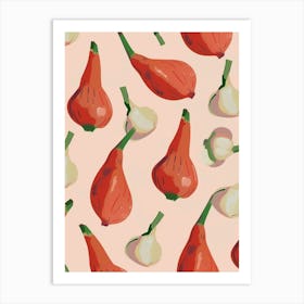 Garlic & Onion Pattern Art Print