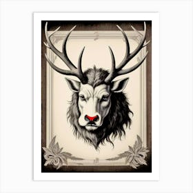 Reindeer Head Art Print