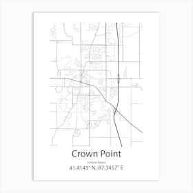 Crown Point,United States Minimalist Map Art Print