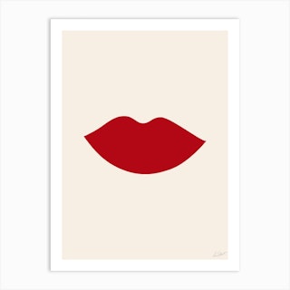 Abstract Lips Art Print
