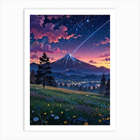 Night Sky Anime aesthetic 47 Art Print