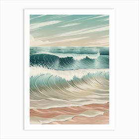 Illustration Of A Beach Art Print