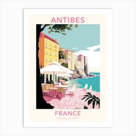 Antibes, France, Flat Pastels Tones Illustration 2 Poster Art Print