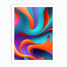 Abstract Colorful Waves Vertical Composition 30 Art Print