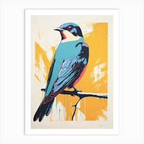 Andy Warhol Style Bird Barn Swallow 2 Art Print