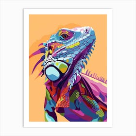 Lesser Antillean Iguana Abstract Modern Illustration 1 Art Print