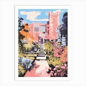 Nymans Gardens Abstract Riso Style 3 Art Print