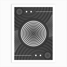 Abstract Geometric Glyph Array in White and Gray n.0071 Art Print