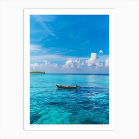 Small Fishing Boat In The Sea Art Print