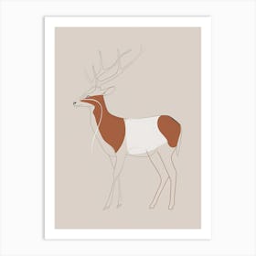 Antelope - Boho, Line Art 6 Art Print