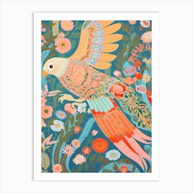 Maximalist Bird Painting Budgerigar 3 Art Print