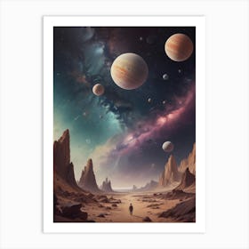 Planets In The Desert Art Print