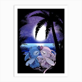 Stitch Angel Kisses Art Print