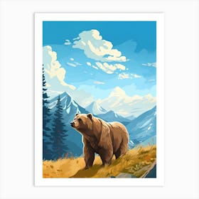 Bear In The Mountains Art Print