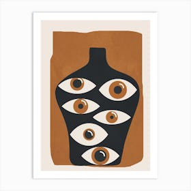 Eyes Vase2 Art Print