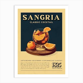 Sangria Classic Cocktail Art Print