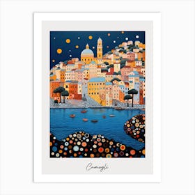 Poster Of Camogli, Italy, Illustration In The Style Of Pop Art 4 Art Print