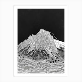 Ben Alder Mountain Line Drawing 2 Art Print