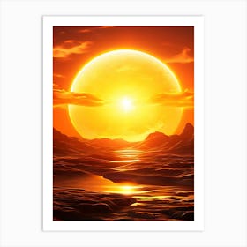 Sun Rising Over The Ocean 1 Art Print