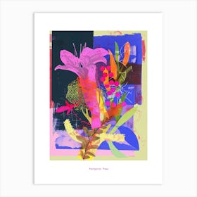 Kangaroo Paw 1 Neon Flower Collage Poster Art Print