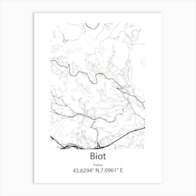 Biot,France Minimalist Map Art Print