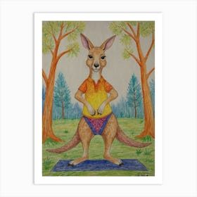 Kangaroo Yoga 10 Art Print