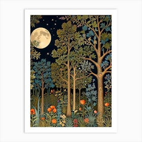 William Morris Moonlight In The Forest 17 Art Print