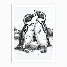 African Penguin Socializing 4 Art Print