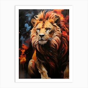 Lion fire Art Print