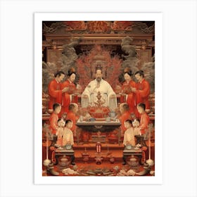 Chinese Ancestor Worship Illustration 4 Art Print