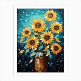 Sunflowers In A Vase 13 Art Print