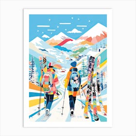 Hakuba   Nagano Japan, Ski Resort Illustration 1 Art Print