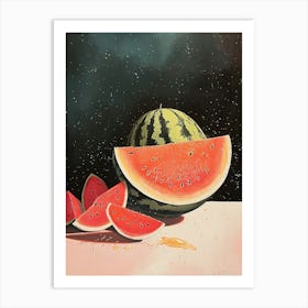 Art Deco Watermelon 1 Art Print