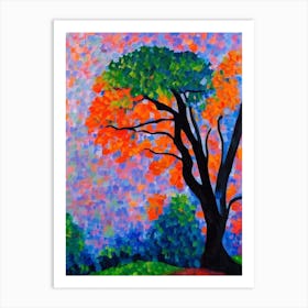 Willow Oak Tree Cubist Art Print