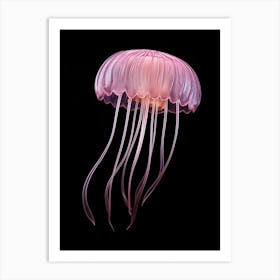 Mauve Stinger Jellyfish Simple Illustration 3 Art Print