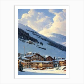 El Tarter, Andorra Ski Resort Vintage Landscape 1 Skiing Poster Art Print