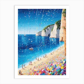 A Painting Of Navagio Beach Shipwreck Beach, Zakynthos 1 Art Print