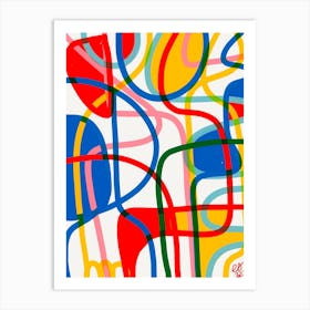 Abstract Lines Mondrian Art Print