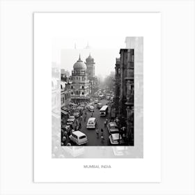 Poster Of Mumbai, India, Black And White Old Photo 1 Art Print