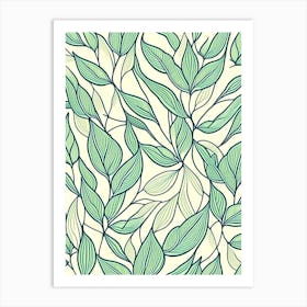 Eucalyptus Gum Leaf William Morris Inspired Art Print