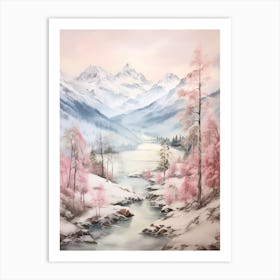 Dreamy Winter Painting Berchtesgaden National Park Germany 1 Art Print