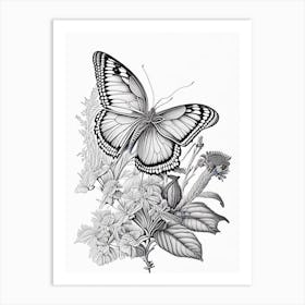 Butterfly On Flower Andy Warhol Inspired 1 Art Print