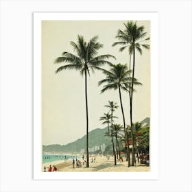 Haeundae Beach Busan South Korea Vintage Art Print